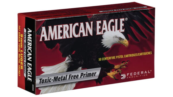 opplanet federal premium american eagle indoor range training pistol ammo 9mm luger full metal jacket 147 grain 50 rounds ae9n2 main