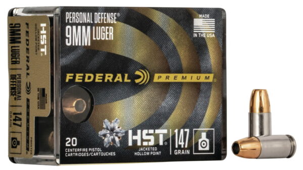 opplanet federal premium personal defense pistol ammo 9mm luger hst jacketed hollow point 147 grain 20 rounds p9hst2s main