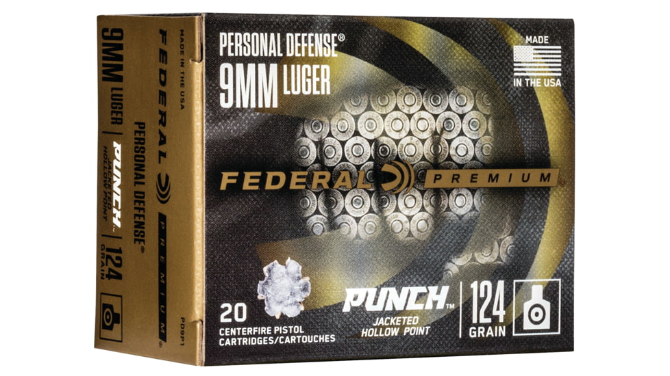 opplanet federal premium personal defense pistol ammo 9mm luger jacketed hollow point 124 grain 20 rounds pd9p1 main