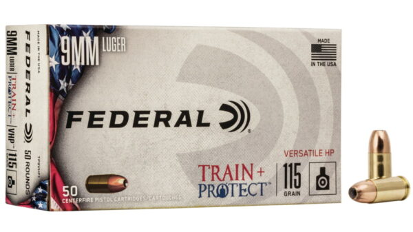 opplanet federal premium train protect pistol ammo 9mm luger jacketed hollow point 115 grain 50 rounds tp9vhp1 main