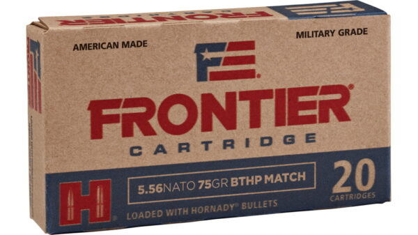 opplanet hornady frontier rifle ammo 5 56x45mm nato boat tail hollow point 75 grain 20 rounds box fr320 main