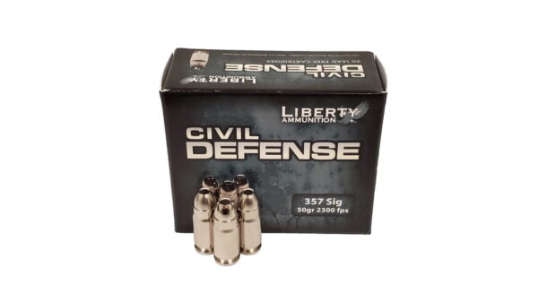 opplanet liberty ammunition civil defense 357 sig ammunition 50 grain box of 20 la cd 357 sig 053 main