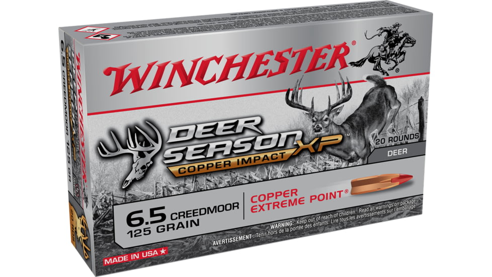 opplanet winchester deer season xp copper impact 6 5 creedmoor 125 grain copper extreme point polymer tip centerfire rifle ammo 20 rounds x65dslf main
