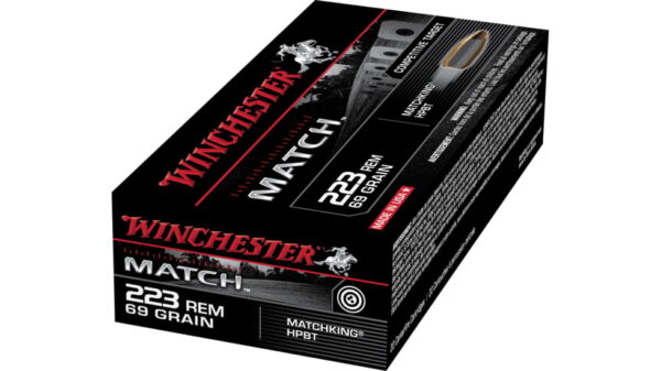 opplanet winchester match 223 remington 69 grain boat tail hollow point centerfire rifle ammo 20 rounds s223m2 av 1
