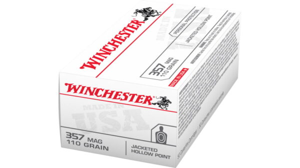 opplanet winchester usa handgun 357 magnum 110 grain jacketed hollow point centerfire pistol ammo 50 rounds q4204 av 1