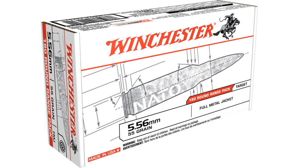 opplanet winchester usa rifle 5 56x45mm nato 55 grain full metal jacket centerfire rifle ammo 180 rounds usa3131w main